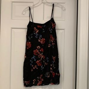 Black mini dress with flowers